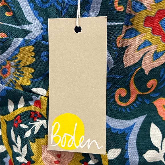 NWT Boden Fiona Sleeveless Lyocell Linen Midi Dress in Green Bloom - 8 - Picture 12 of 13